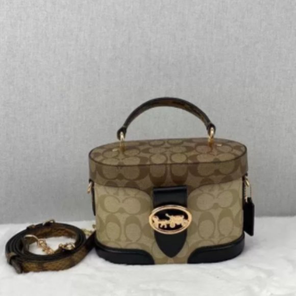 COACH GEORGIE GEM CROSSBODY IN BLOCKED SIGNATURE CANVAS (COACH 5504) - Picture 1 of 3
